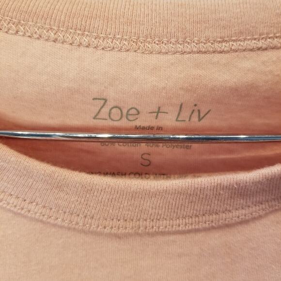 Zoe & Liv Choose Kindness Graphic Tee Short Sleeve Peach Pink T-Shirt Size S - Picture 5 of 10